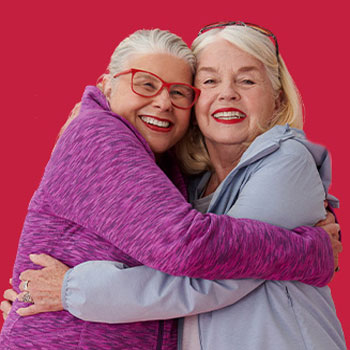 2 woman hugging