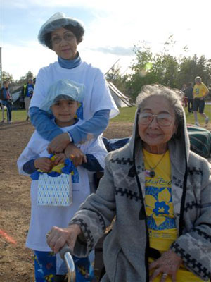 A Survivor in Yellowknife with supporters
