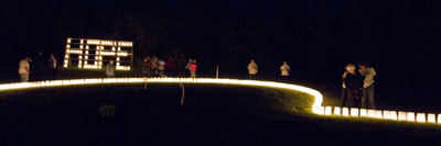 A trail of luminaries lights the way in Indian Head