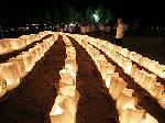 A trail of luminaries lights the way