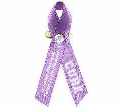 This is the lavender ribbon, representing awareness for cancer.