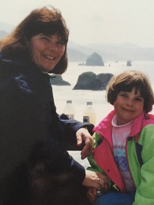 My mom and I on the Oregon Coast