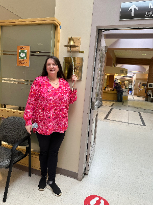 Ringing the bell after last Radiation treatment!