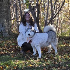 Me and my senior husky who loves going for walks and watching the blue jays.